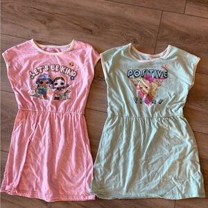 Kids Pink and Green Dresses